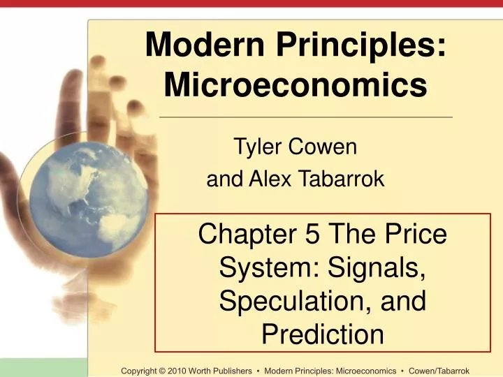 chapter 5 the price system signals speculation and prediction