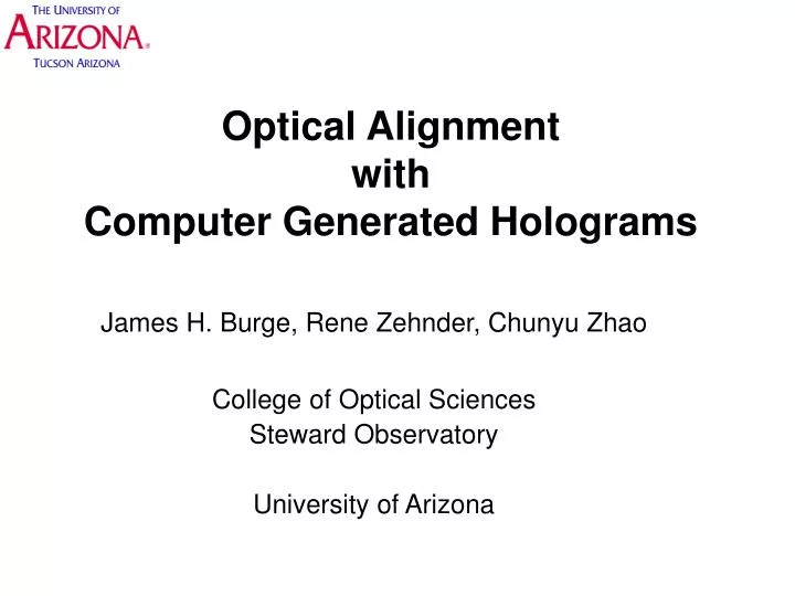 optical alignment with computer generated holograms