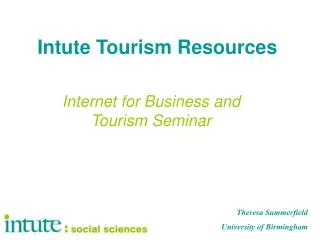 Intute Tourism Resources