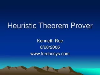 Heuristic Theorem Prover