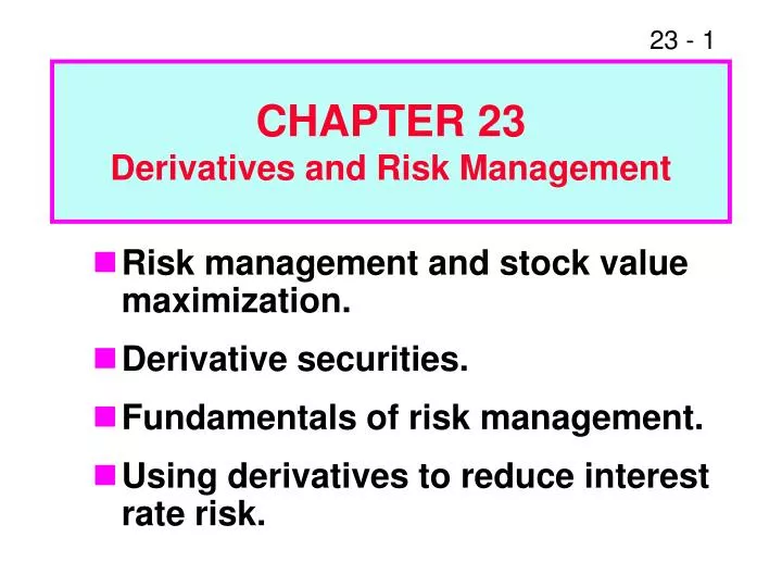 chapter 23 derivatives and risk management