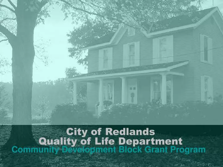 city of redlands quality of life department