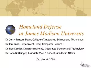 Homeland Defense at James Madison University