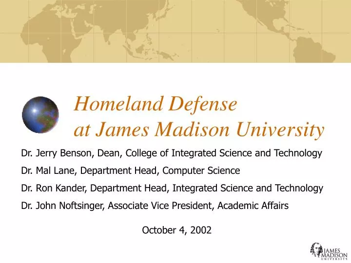 homeland defense at james madison university