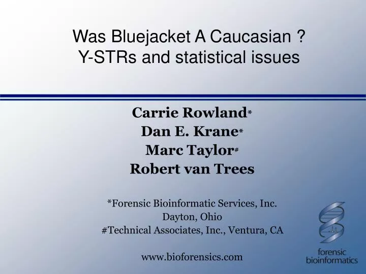 was bluejacket a caucasian y strs and statistical issues