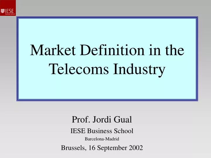 market definition in the telecoms industry