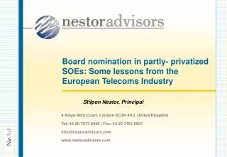 Board nomination in partly- privatized SOEs: Some lessons from the European Telecoms Industry