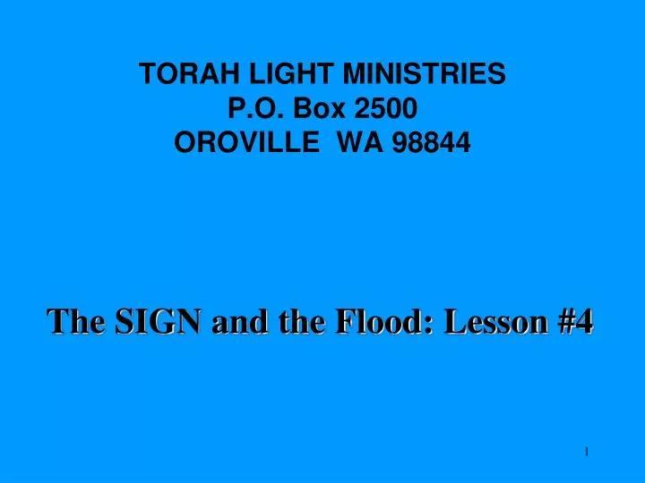 torah light ministries p o box 2500 oroville wa 98844