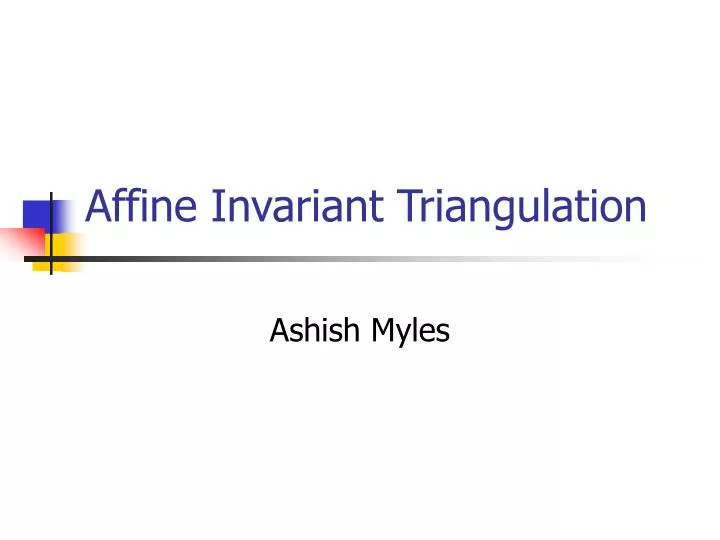affine invariant triangulation
