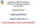 Lighting/Shading I Week 6, Wed Feb 14 - slide 1