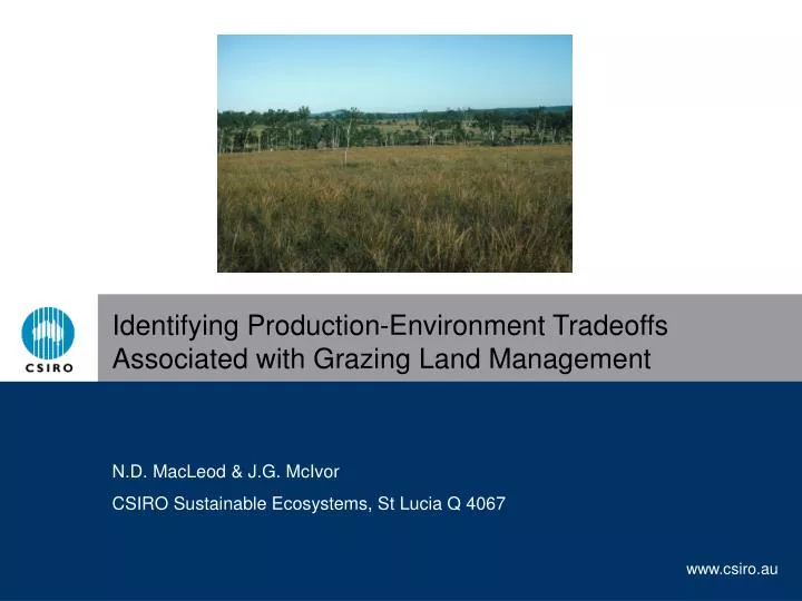 identifying production environment tradeoffs associated with grazing land management