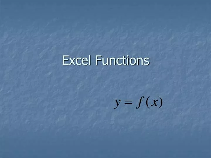 excel functions