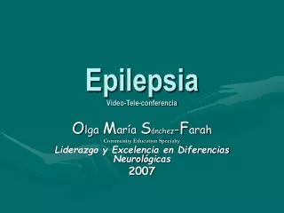 Epilepsia Video-Tele-conferencia