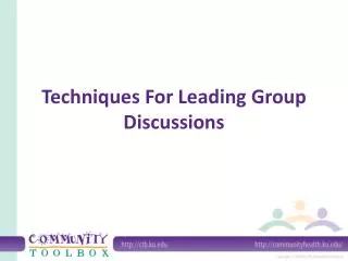 Techniques For Leading Group Discussions