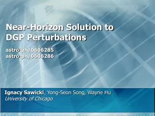 Near-Horizon Solution to DGP Perturbations