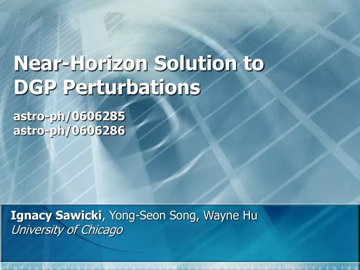 near horizon solution to dgp perturbations