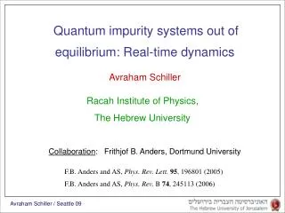 equilibrium: Real-time dynamics
