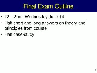 Final Exam Outline