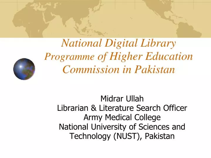 national digital library programme of higher education commission in pakistan