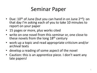 Seminar Paper