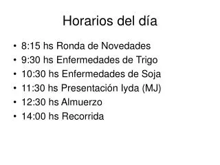 horarios del d a