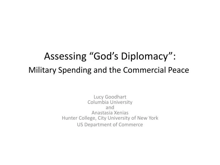 assessing god s diplomacy military spending and the commercial peace