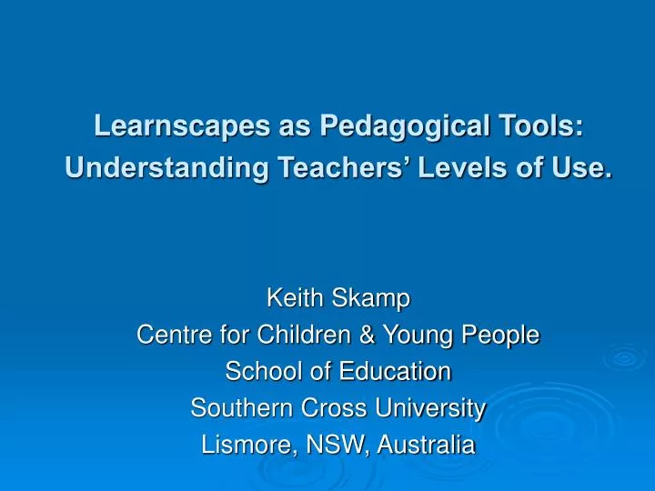 learnscapes as pedagogical tools understanding teachers levels of use
