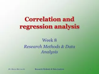Correlation and regression analysis