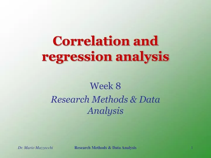 correlation and regression analysis