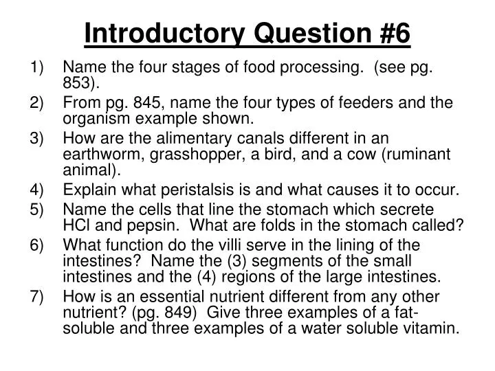 introductory question 6