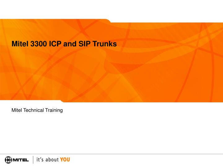mitel 3300 icp and sip trunks