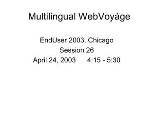 Multilingual WebVoyáge