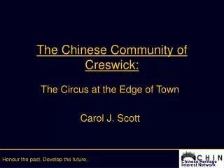 The Chinese Community of Creswick: