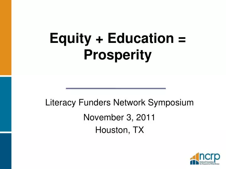 equity education prosperity