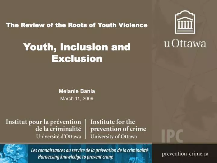 the review of the roots of youth violence youth inclusion and exclusion