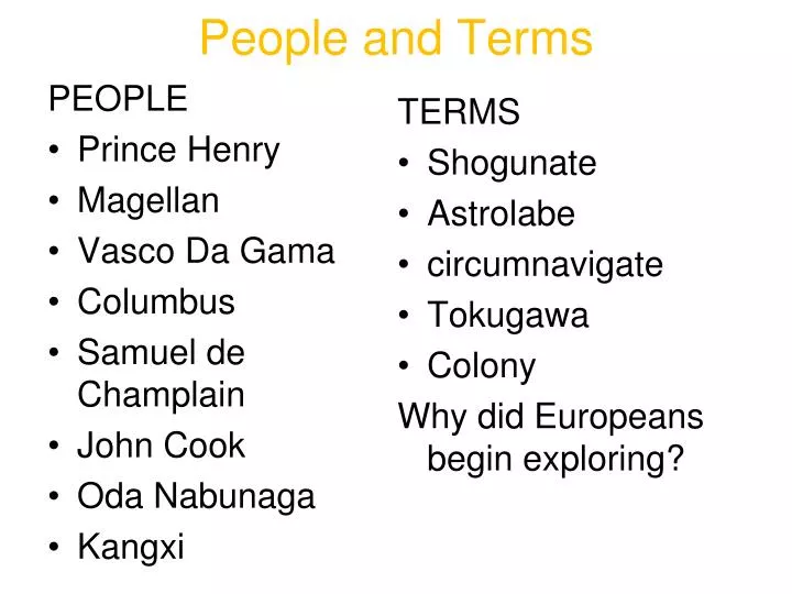 people and terms