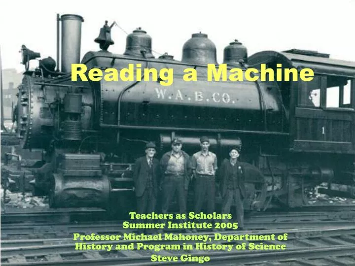 reading a machine