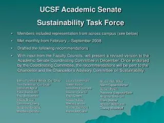 UCSF Academic Senate Sustainability Task Force