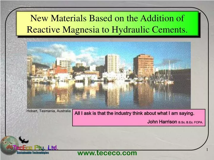 new materials based on the addition of reactive magnesia to hydraulic cements