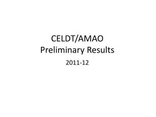 CELDT/AMAO Preliminary Results 2011-12