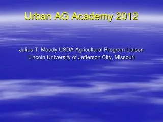 Urban AG Academy 2012