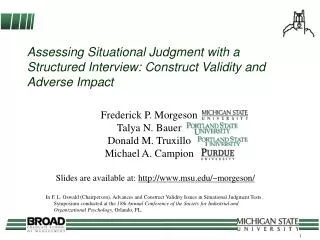 Assessing Situational Judgment with a Structured Interview: Construct Validity and Adverse Impact