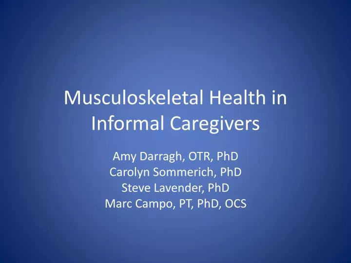 musculoskeletal health in informal caregivers