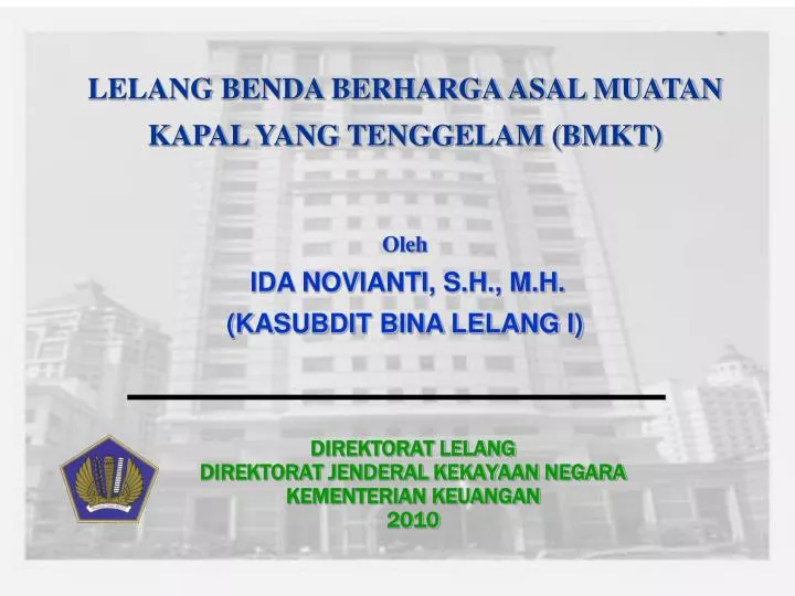 direktorat lelang direktorat jenderal kekayaan negara kementerian keuangan 2010