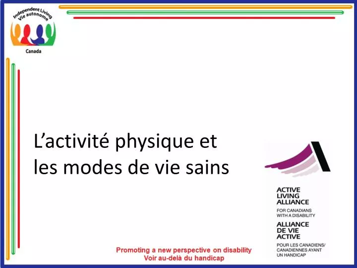 l activit physique et les modes de vie sains