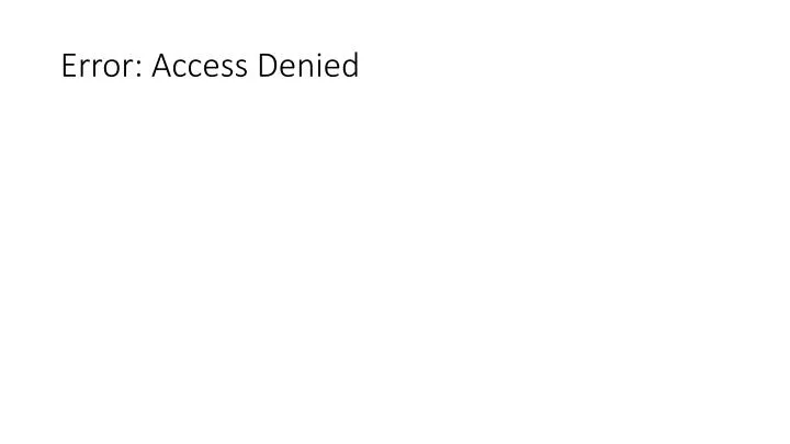 error access denied
