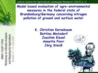 Model based evaluation of agro-environmental measures in the federal state of Brandenburg/Germany concerning nitrogen po