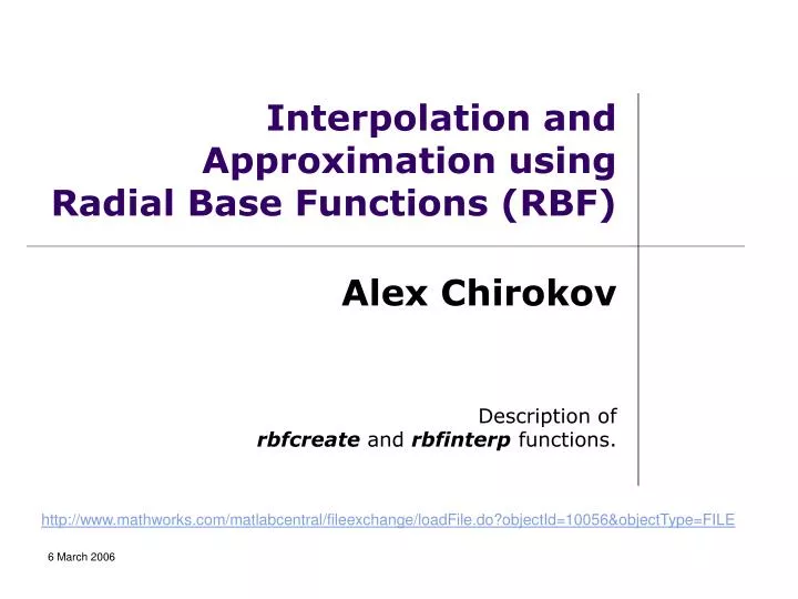 interpolation and approximation using radial base functions rbf