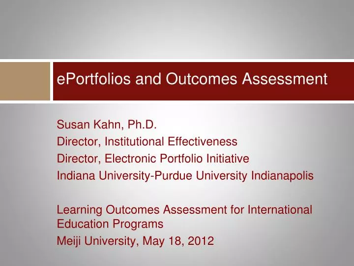 eportfolios and outcomes assessment