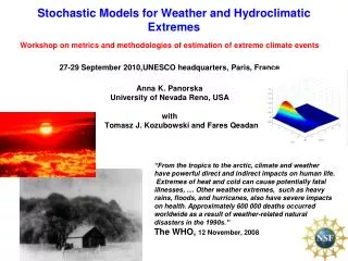 Stochastic Models for Weather and Hydroclimatic Extremes